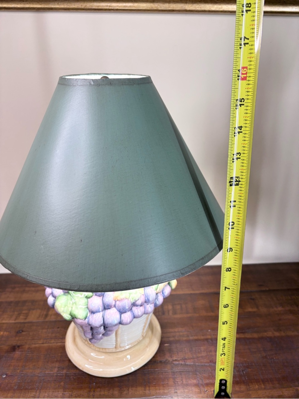 Vintage Mid-20th-Century Italian Ceramic Majolica Table Lamp - Picture 13 of 13